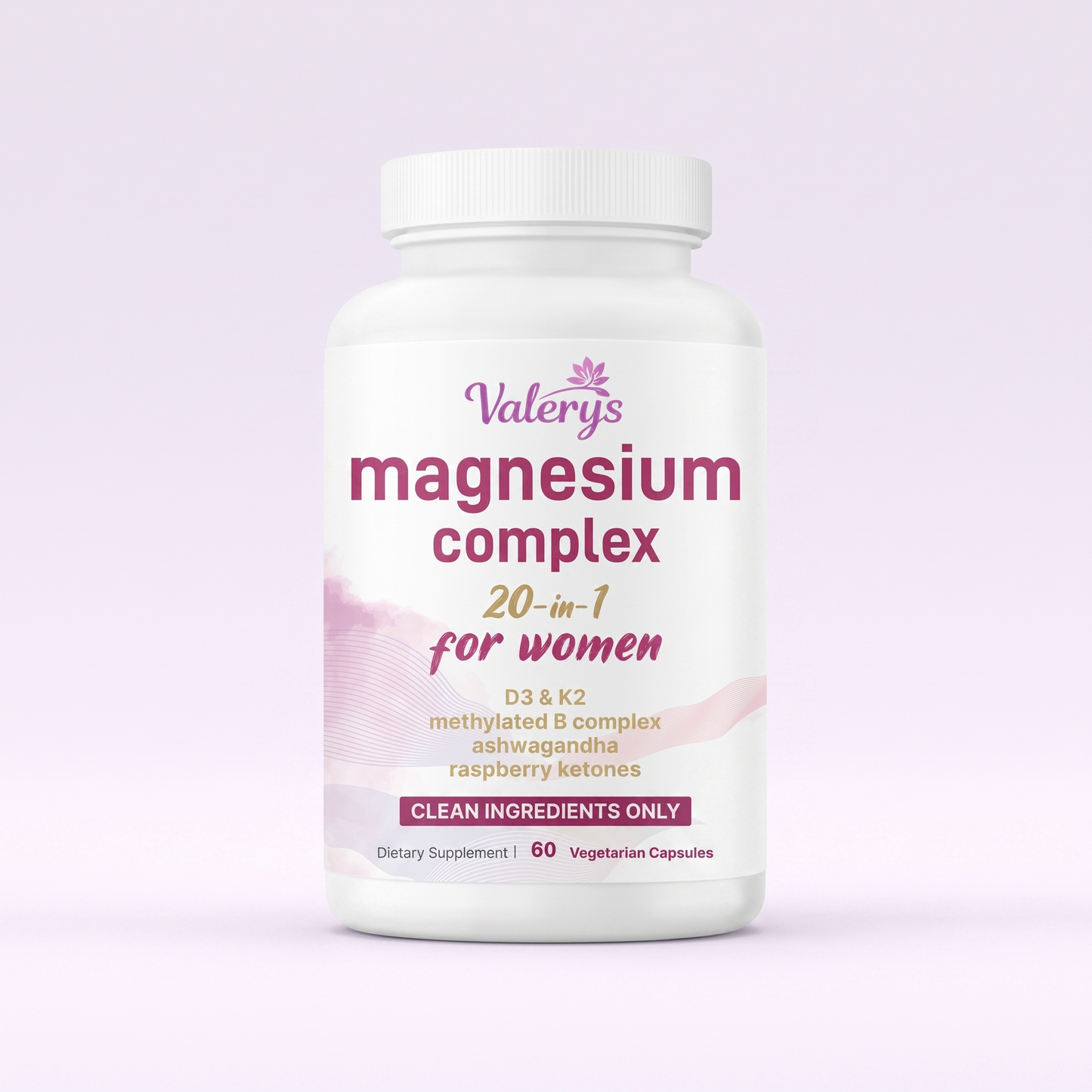 Magnesium Complex for Women — 10 Forms + D3, K2 & B Vitamins | 20-in-1 | Valerys