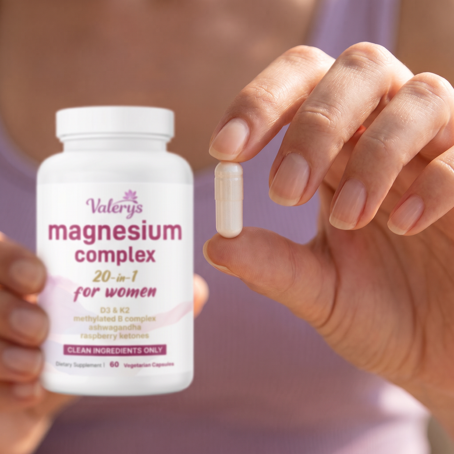 Magnesium Complex for Women — 10 Forms + D3, K2 & B Vitamins | 20-in-1 | Valerys